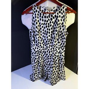 Women’s LOFT Romper Polka-dotted White and Black / Size 0